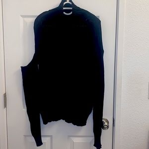 “The RANGE” Off the Shoulder Black Knit Sweater